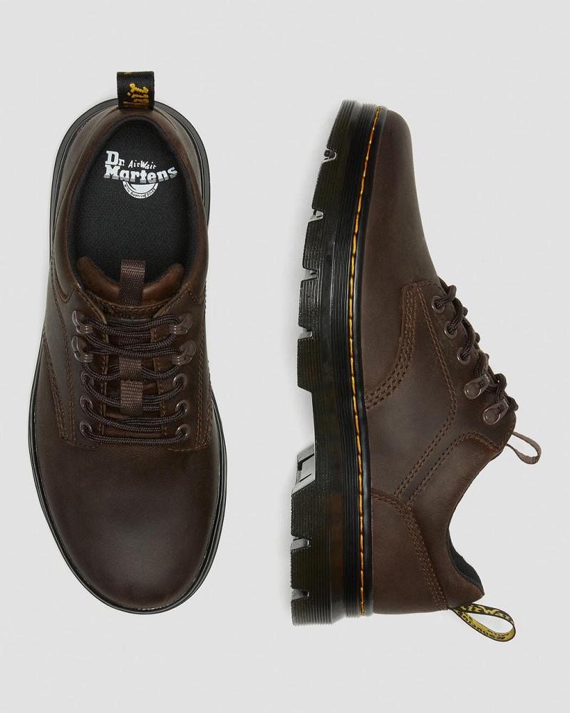 Dr Martens Reeder Crazy Horse Læder Brugssko Herre Mørkebrune | DK 643ZUT